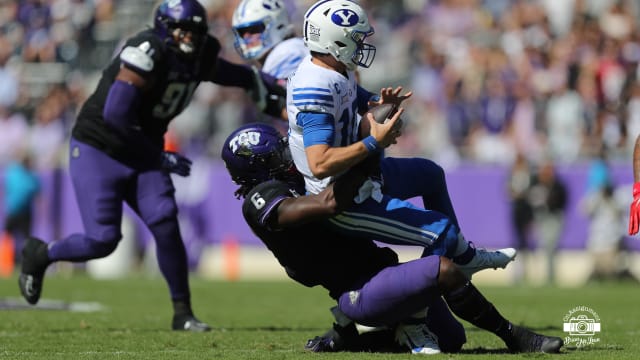 Jamoi Hodge sacks BYU quarterback Kedon Slovis